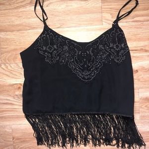 Guess Black Beaded Blouse
